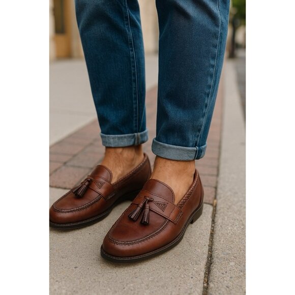 *Allen Edmonds Maxfield Tassle Loafers Mens Size 11.5 Brown Leather Quiet Luxury main image 14
